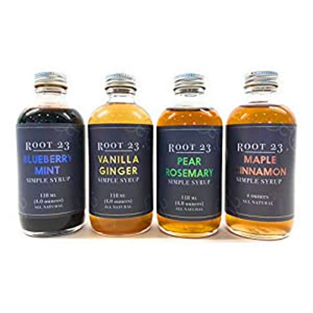 ROOT 23 Simple Syrups Eclectic Cocktail Mixer Set, 4 pack