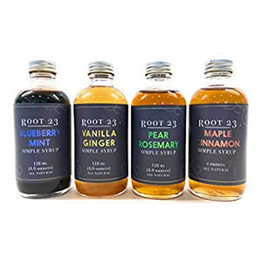 ROOT 23 Simple Syrups Eclectic Cocktail Mixer Set, 4 pack