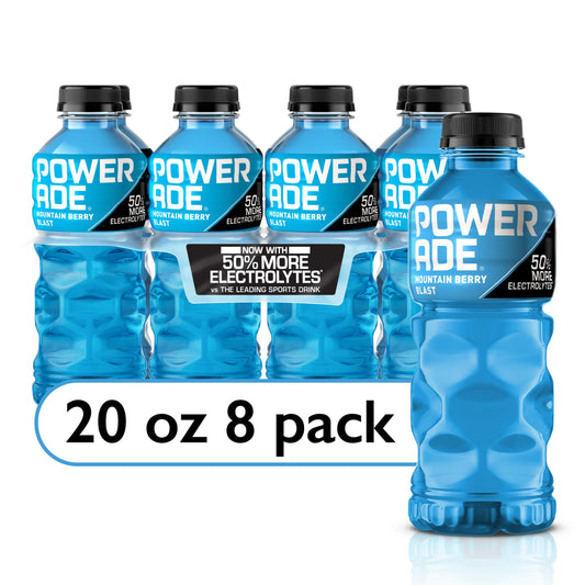 POWERADE Electrolyte Enhanced Mountain Berry Blast Sport Drink,  8 Count Bottles